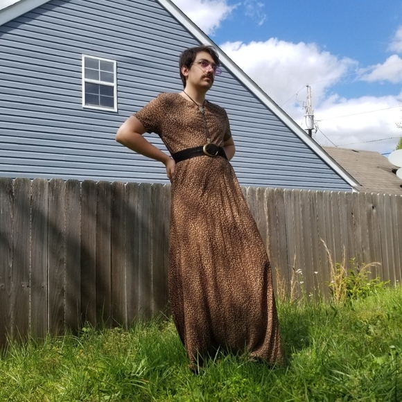 Deadstock Vintage Leopard Maxi Dress by Jordan - Picture 2 of 4